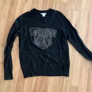 H&M sequin pug sweater